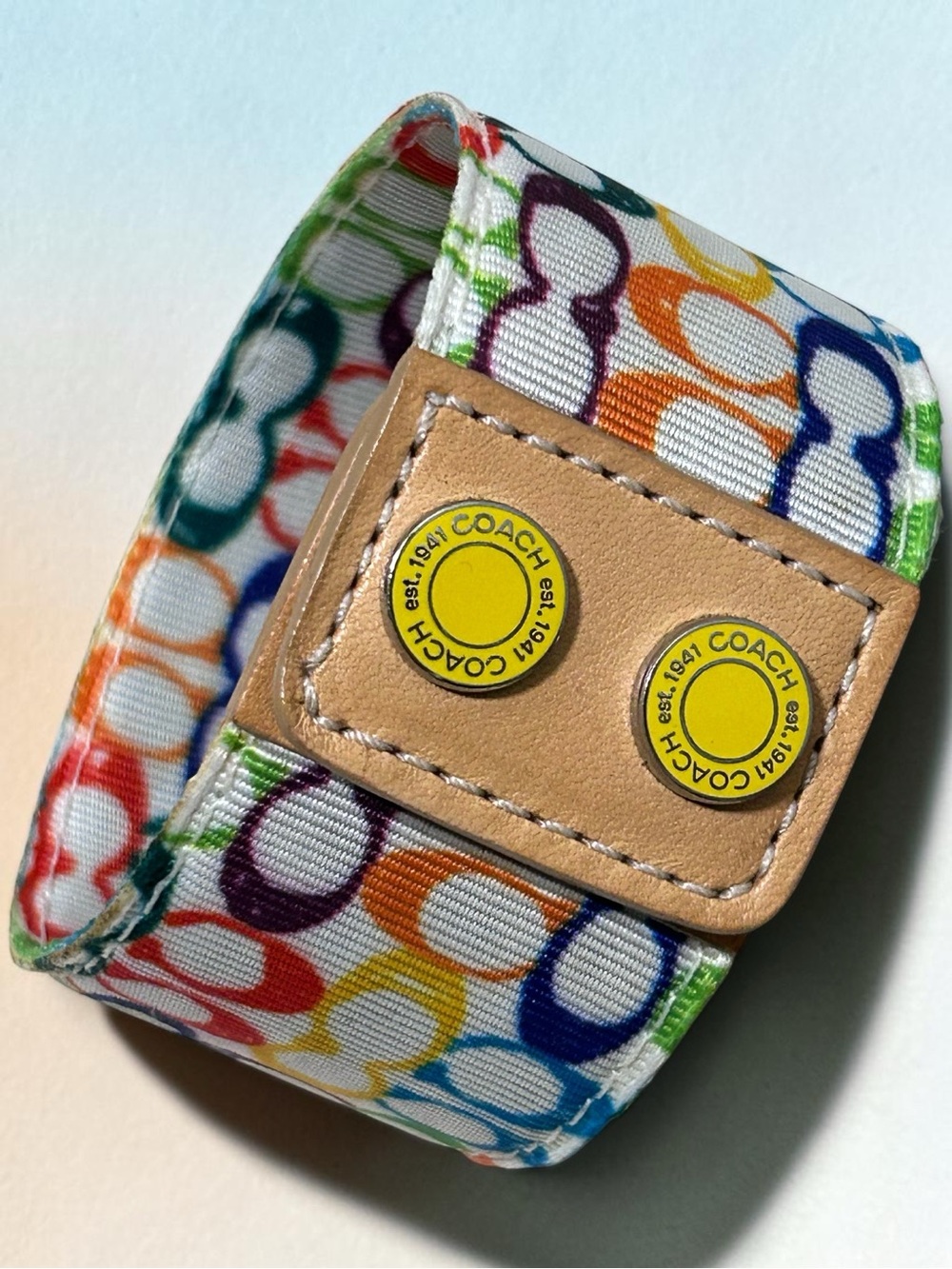 COACH Limited Edition Pride Rainbow Signature C Strap Bracelet
